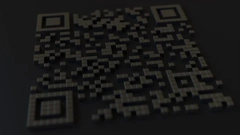 Quick Response or QR code with pound sterling sign. Modern fintech related 3D Stock Footage 104520631