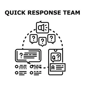Quick response team providing immediate customer support solutions Stock Illustration