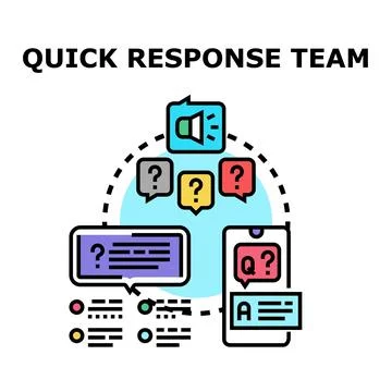 Quick response team providing immediate customer support solutions Stock Illustration