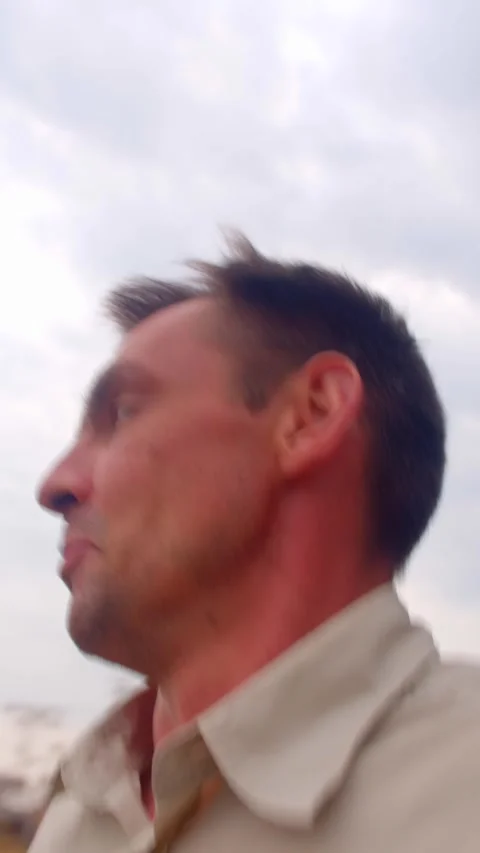 Quick retreat depicted with expressive faces in natural surroundings Stock Footage 325640464