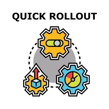 Quick rollout concept with business process gears Stock Illustration