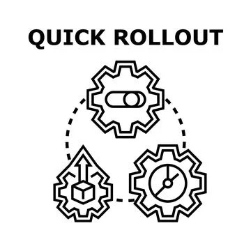 Quick rollout concept with business process gears Stock Illustration