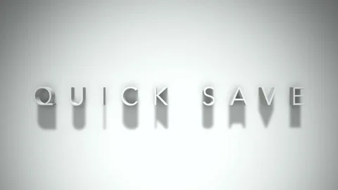 Quick save 3D title animation with shadows on a white background Video stock 297570731