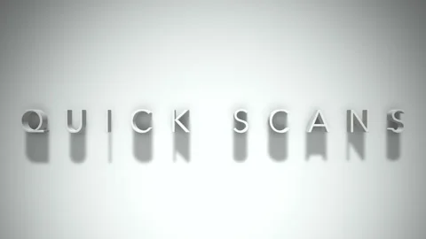 Quick scans 3D title animation with shadows on a white background Stock Footage 296855239