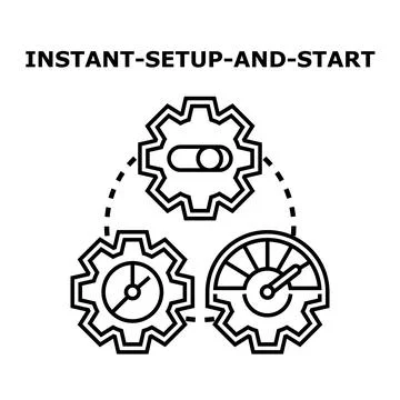 Quick setup and fast start with process automation Stock Illustration