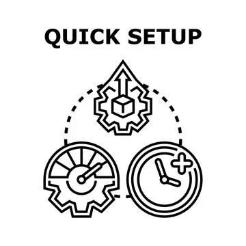 Quick setup icon illustrating fast system configuration 스톡 일러스트