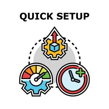 Quick setup icon illustrating fast system configuration Stock Illustration