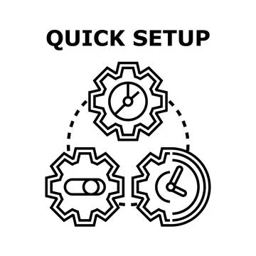 Quick setup process managing settings and time concept illustration Stockillustratie