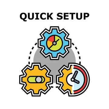 Quick setup process managing settings and time concept illustration Stock Illustration