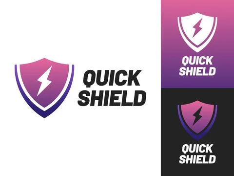 Quick Shield Logo Design Stockillustratie