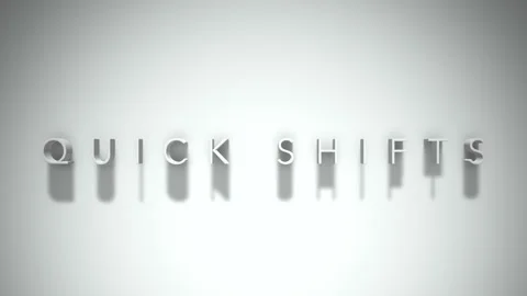 Quick shifts 3D title animation white text on a white background Stock Footage 299427594