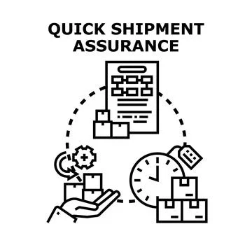Quick shipment assurance concept receiving order delivery Stock Illustration