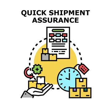 Quick shipment assurance concept receiving order delivery Stock Illustration