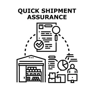 Quick shipment assurance logistics delivery storage concept Stock Illustration
