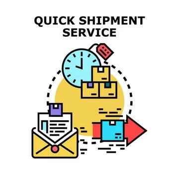 Quick shipment service delivering parcels on time Stock Illustration