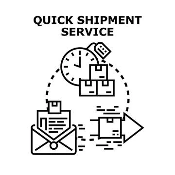 Quick shipment service delivering parcels on time Stock Illustration