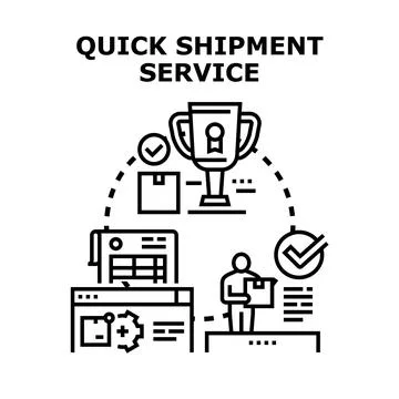 Quick shipment service ensuring fast delivery quality 스톡 일러스트