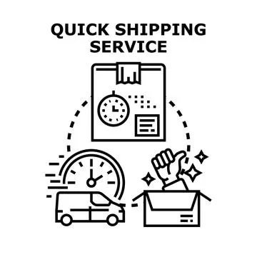 Quick shipping service delivering fast packet logistics Stock Illustration