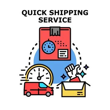 Quick shipping service delivering fast packet logistics Stock Illustration