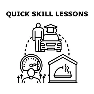 Quick skill lessons for personal and professional development Stock Illustration