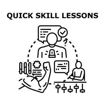 Quick skill lessons for personal and professional development Illustrazione stock