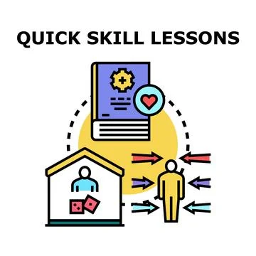 Quick skill lessons for personal development and growth Illustrazione stock