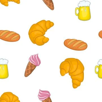 Quick snack pattern, cartoon style Illustrazione stock