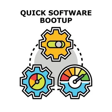 Quick software bootup process and fast system performance Ilustração Stock