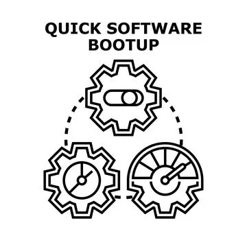 Quick software bootup process and fast system performance 스톡 일러스트