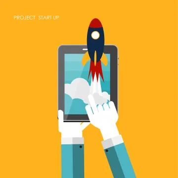 Quick Start Up Flat Concept Vector Illustration Stock Illustration