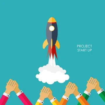 Quick Start Up Flat Concept Vector Illustration Illustrazione stock