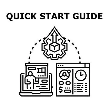 Quick start guide onboarding process Stock-Illustration