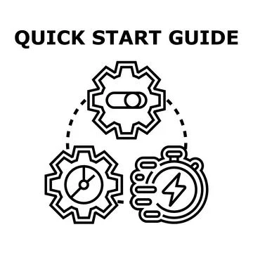 Quick start guide process setup instruction concept Stock Illustration