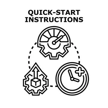 Quick start instructions concept for fast setup guide Stock Illustration