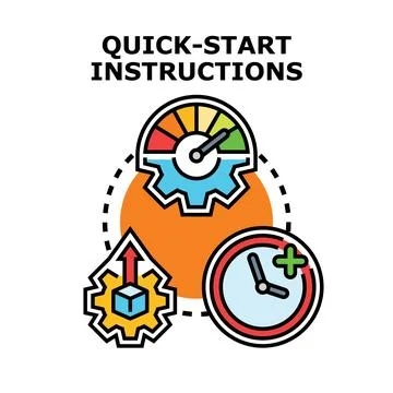 Quick start instructions concept for fast setup guide Stock Illustration