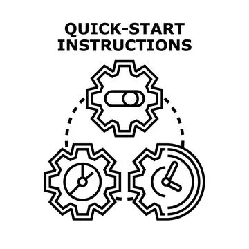Quick start instructions process control concept Stock Illustration