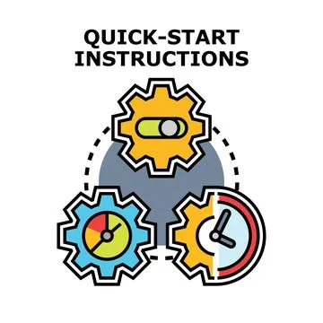 Quick start instructions process control concept Stock Illustration