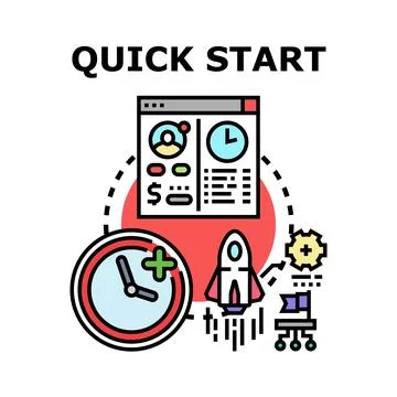 Quick start launching new project concept Stock Illustration