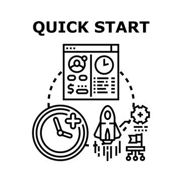 Quick start launching new project concept Stock Illustration