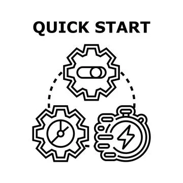 Quick start process setup and fast development Stock Illustration
