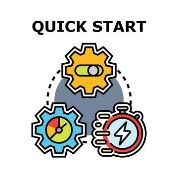 Quick start process setup and fast development Stock Illustration