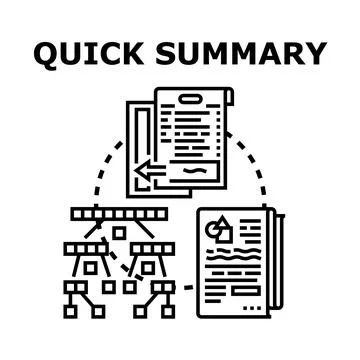 Quick summary concept presenting information analysis process Stock Illustration