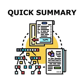Quick summary concept presenting information analysis process Stock Illustration