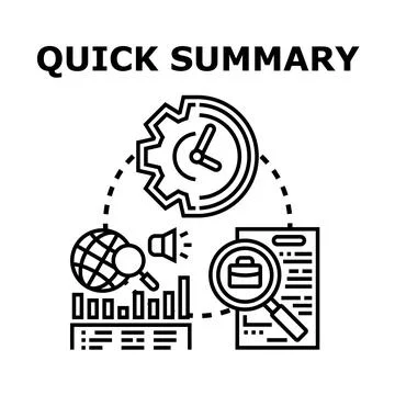 Quick summary concept representing business data analysis Stock Illustration