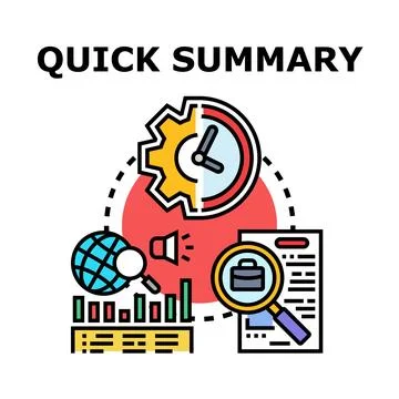 Quick summary concept representing business data analysis Stock Illustration