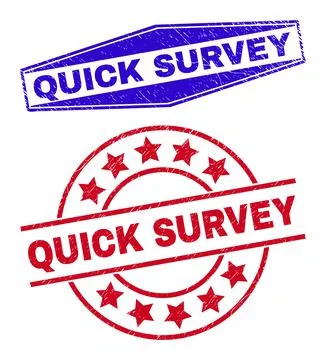 QUICK SURVEY Corroded Seals in Circle and Hexagon Forms Illustrazione stock