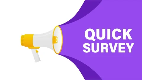 Quick survey megaphone banner in 3D style on white background. Motion graphics. Stock-Footage 152829002