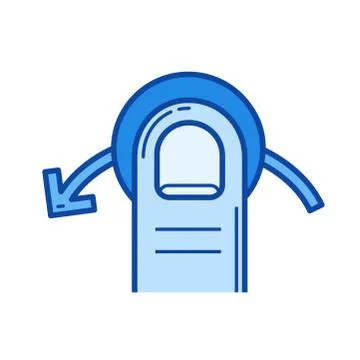 Quick swipe left line icon. Illustrazione stock