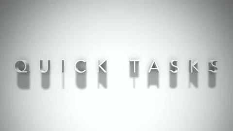 Quick tasks 3D title animation with shadows on a white background Stock Footage 296977355