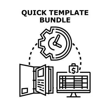 Quick template bundle concept for business efficiency Stock Illustration